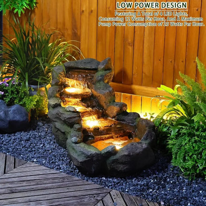 Garden Outdoor Fountain With LED Light