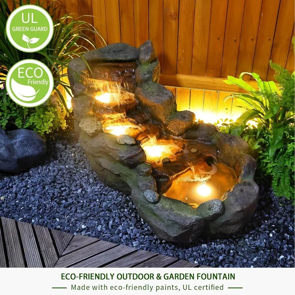 Garden Outdoor Fountain With LED Light