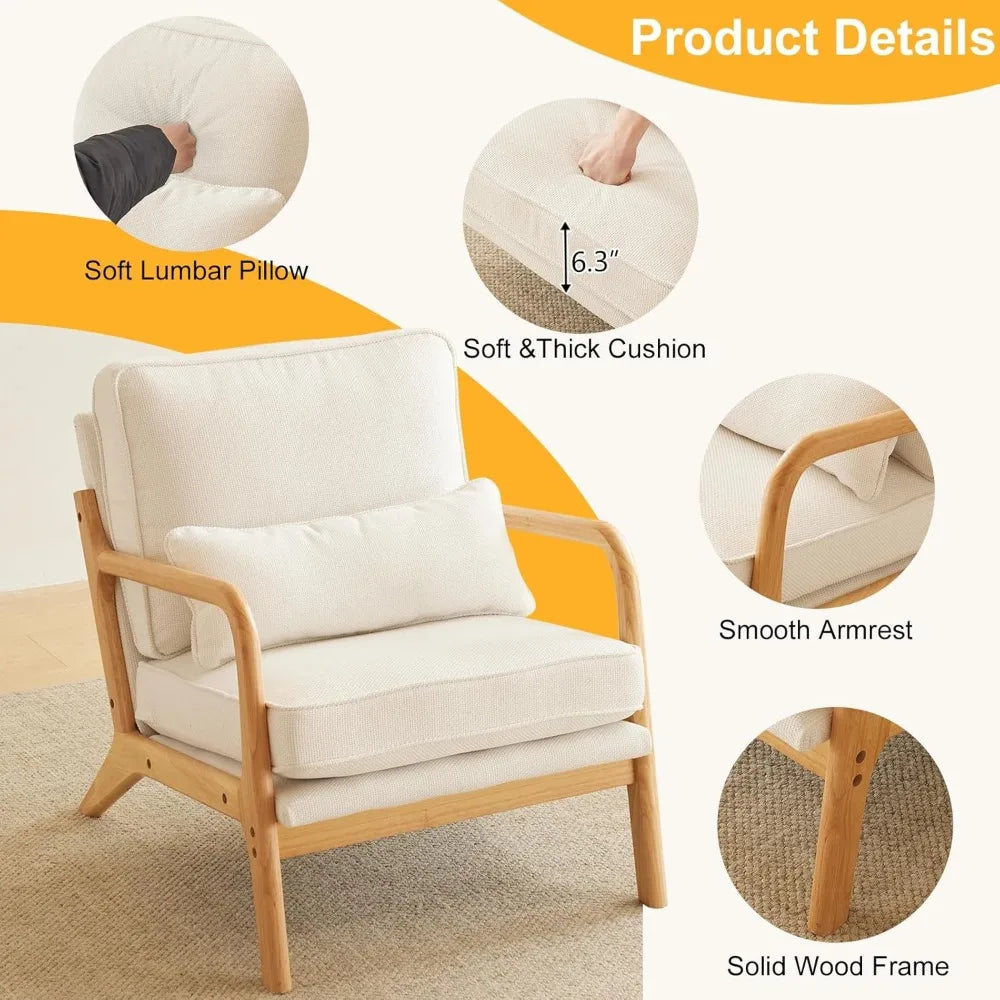 Coarse Beige Accent Chairs Set