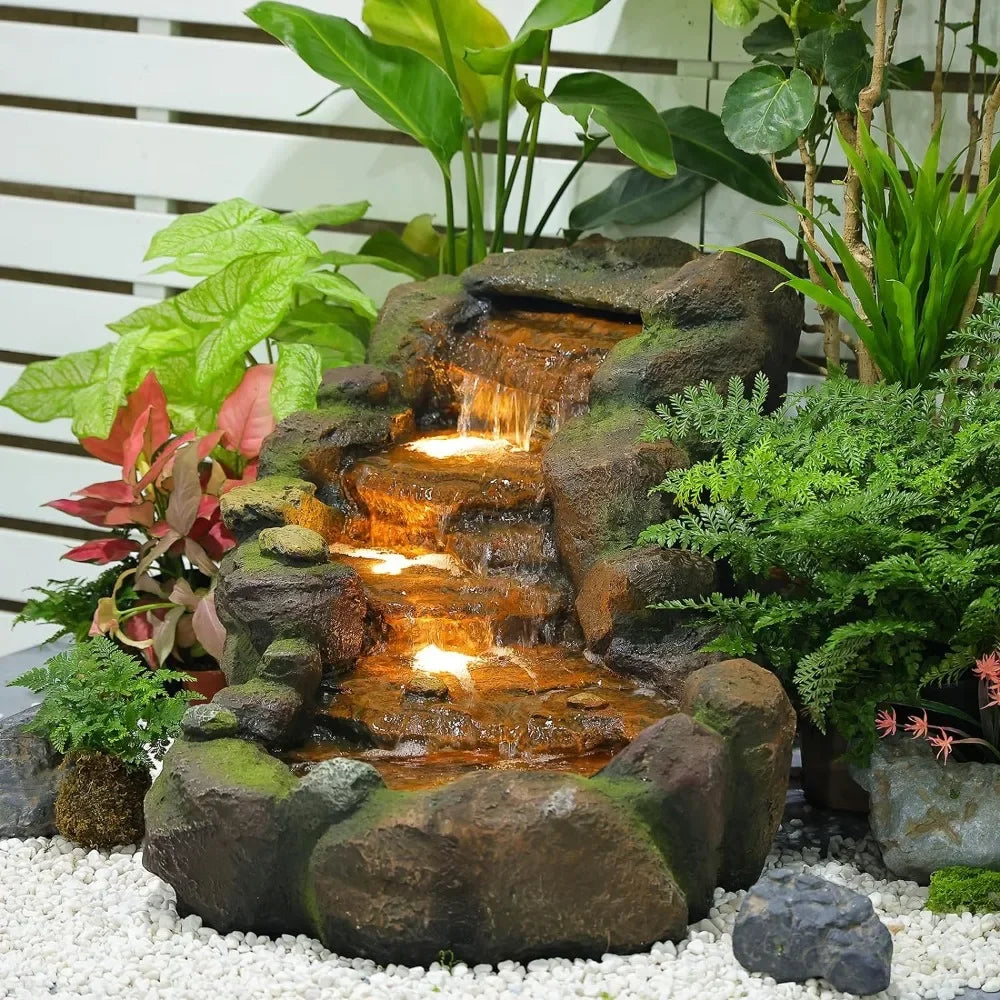 Garden Outdoor Fountain With LED Light