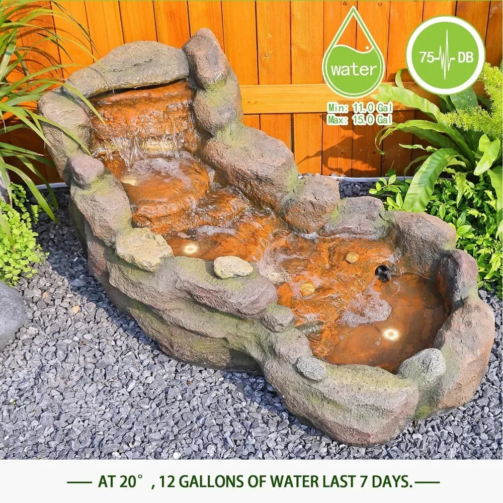 Garden Outdoor Fountain With LED Light